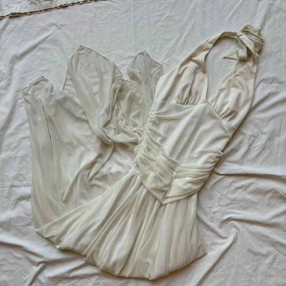 XOXO vintage white glitter beaded sequin asymetrical fairy dress - Picture 4 of 4